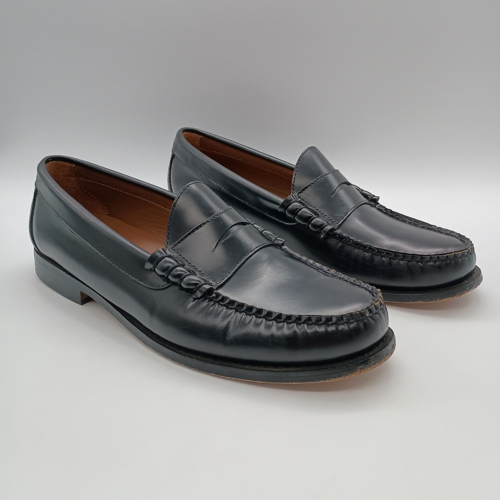 J. Crew Factory Black Leather Penny Loafers
